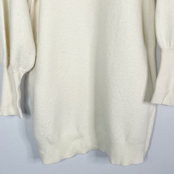 Ulla Johnson Medium M Cream Viviana Merino Wool Puff Sleeve Knit Sweater Dress - Picture 7 of 13